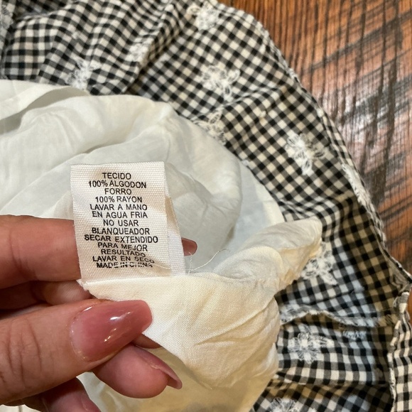 Storia Sunny Days Gingham Halter Mini Dress Black White  Size M - Picture 10 of 10